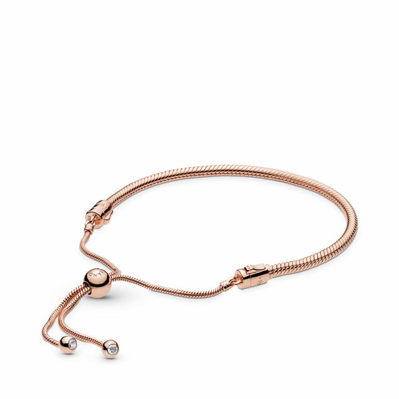 Pandora Australia Moments Snake Chain Slider Bracelet - Pandora Rose™ | LUSQTK192